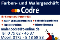 Logo der Firma Maler + Farben Codre
