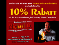 Logo der Firma www.michael-o.de - Zauberkünstler und Ballonentertainer Michael Olbrich