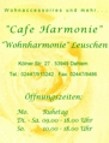 Logo der Firma Café Harmonie u. "Wohnharmonie" Leuschen