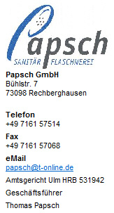 Logo der Firma Papsch GmbH Sanitär-Flaschnerei