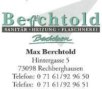 Logo der Firma Max Berchtold -Sanitär/Heizung, Gas- und Wasserinstallation-