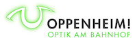 Logo der Firma Oppenheim Optik am Bahnhof