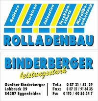 Logo der Firma Binderberger Rolladenbau, Sonnenschutz